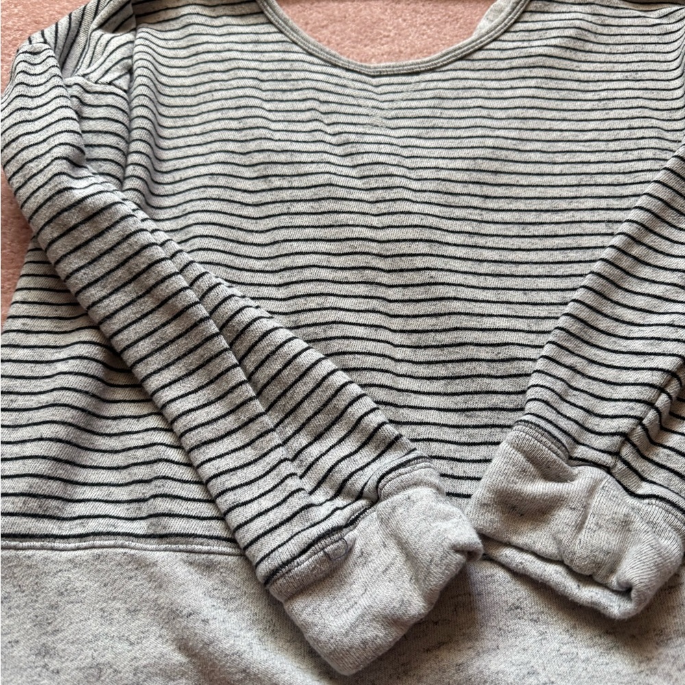 Maurices Gray Striped Sweatshirt